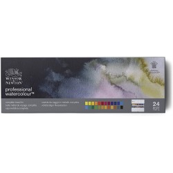 Boîte en métal Aquarelle Professional 24 demi-Godet - Winsor & Newton