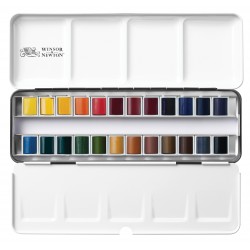 Boîte en métal Aquarelle Professional 24 demi-Godet - Winsor & Newton