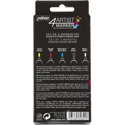 Set de 5 Marqueurs 4ARTIST Pointes 4MM - Pébéo