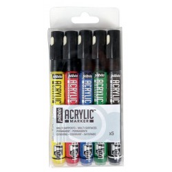 Set de 5 Marqueurs Acrylique pointe 1.2 mm - Pébéo