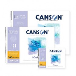 Album spirale fin 12 feuilles Aquarelles Montval 300 gr 32 x 41 cm - Canson