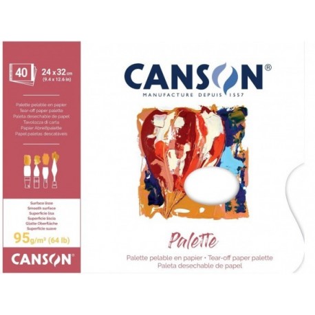 Palette en papier 95 Gr - 24 x 32 cm - 40 Feuilles - Canson