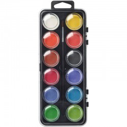 Boite de 12 Pastilles de gouache + Pinceau - Lefranc & Bourgeois