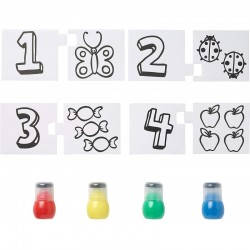 Set de 4 Spoty Applicateur de Gouache 30 ml + 8 puzzle chiffres - Lefranc & Bourgeois