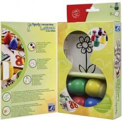 Kit Spoty Applicateur de gouache pour enfants - 4 tubes de 30ml + 8 puzzle lettres - Lefranc Bourgeois