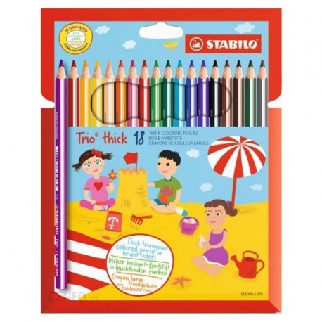 Set de 18 Crayons Couleurs Épais Trio - Stabilo