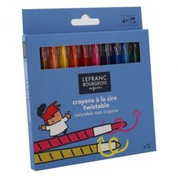 Boite de 12 crayons à la cire twistable - Lefranc Bourgeois