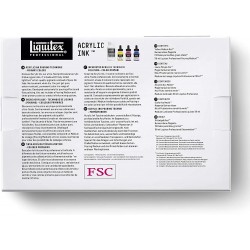 Set de 3 Encres Acryliques couleurs primaires 30 ml + Pouring - Liquitex