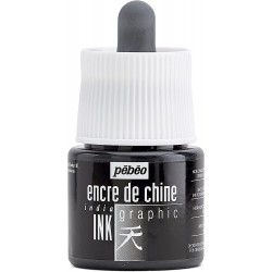Peinture Encre de Chine Graphique 45 ml Noir - Pébéo