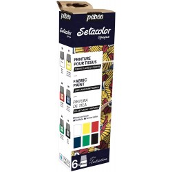 Set Initiation Setacolor - Peinture Tissus - Kit de 6 couleurs 20 ml - Pébéo