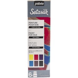 Set de 6 Flacons de 20 ml Initiation Setacolor Peinture Tissus Couleurs Assorties Clair - Pébéo