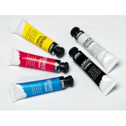 Boite gouache 5 tubes 10 ml couleurs primaires + 1 palette - Pébéo