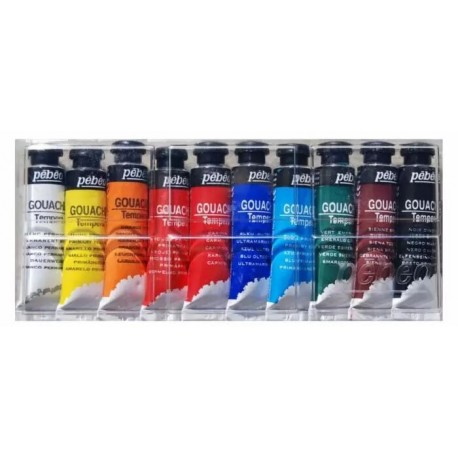 Boite de 10 Tubes Gouache de 10 ml - Pébéo