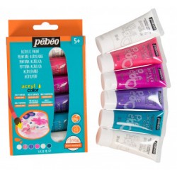 Set Découverte Acrylcolor 6 x 20 ml "Mix couleurs fille" - Pébéo