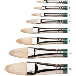 Pinceau Winton poils de porc Usée Bombée Manche Longue N°4 - Winsor & Newton