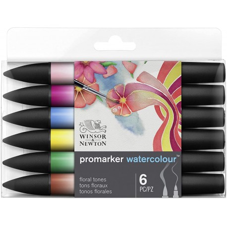 Set de 6 Marqueur Promarker Watercolour Tons floraux - Winsor & Newton