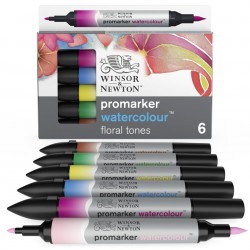 Set de 6 Marqueur Promarker Watercolour Tons floraux - Winsor & Newton