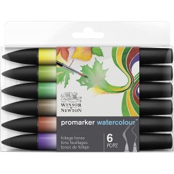 Set de 6 Marqueur Promarker Watercolour Tons floraux - Winsor & Newton