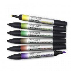 Set de 6 Marqueur Promarker Watercolour Tons floraux - Winsor & Newton