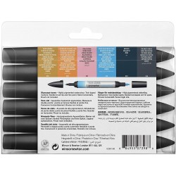 Set de 6 Marqueur Promarker Watercolour Tons Feuillage - Winsor & Newton