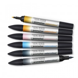 Set de 6 Marqueur Promarker Watercolour Tons Feuillage - Winsor & Newton