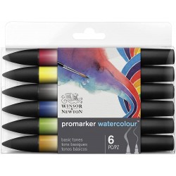 Set de 6 Marqueur Promarker Watercolour Tons de ciel - Winsor & Newton