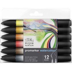 Set de 12 Marqueurs Promarker Watercolour Tons de base - Winsor & Newton