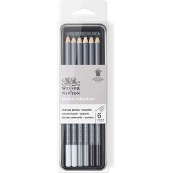 Set de 6 Crayons de fusain Studio Collection -  Winsor & Newton