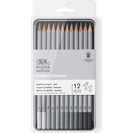 Set de 12 Crayons Graphite Tendres Studio Collection - Winsor & Newton