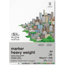 Bloc de 25 Papiers Marqueur anti-purge 160gr A4 - Winsor & Newton