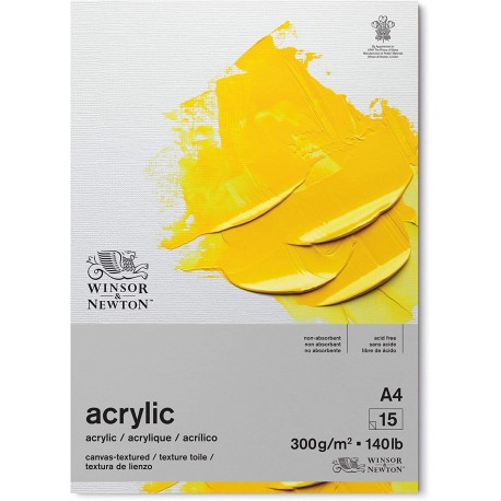 Bloc de 15 Papiers Acrylique 300 gr A4 - Winsor & Newton