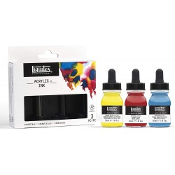 Set de 3 Encre Acrylique Professional Flacon 30ml Transparent - Liquitex
