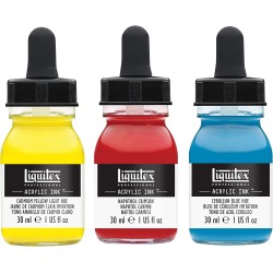 Set de 3 Encre Acrylique Professional Flacon 30ml Transparent - Liquitex