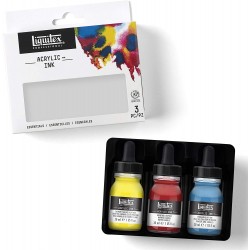 Set de 3 Encre Acrylique Professional Flacon 30ml Transparent - Liquitex