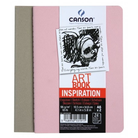 Lot de 2 Carnets Art Book Inspiration 24F A6 96Gr - Canson