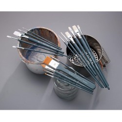 Set de 3 Pinceaux Rond Acrylique Synthétique Blanc  Fondation Manche Court - Winsor & Newton