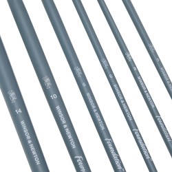 Set de 6 Pinceaux Huile Soie Naturelle Fondation Manche Long - Winsor & Newton