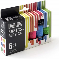 Set de 6 Acrylique Basics 22 ml Couleurs Fluorescentes - Liquitex