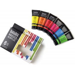 Set de 6 Acrylique Basics 22 ml Couleurs Fluorescentes - Liquitex