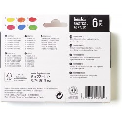 Set de 6 Acrylique Basics 22 ml Couleurs Fluorescentes - Liquitex