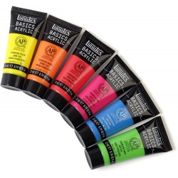 Set de 6 Acrylique Basics 22 ml Couleurs Fluorescentes - Liquitex