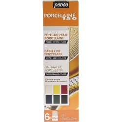 Set de 6 Flacons Peinture sur Porcelaine 150 de 20 ml  - Pébéo