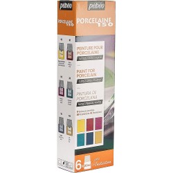 Set de 6 Flacons Peinture sur Porcelaine 150 de 20 ml - Couleur 1 - Pébéo