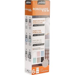 Set de 6 Flacons Peinture sur Porcelaine 150 de 20 ml - Couleur 2 - Pébéo