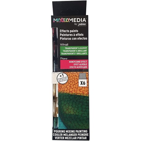 Kit vitrail/céramique 6x20 ml Mixed Media - Pébéo