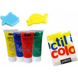 Kit de 4 Tube Gouache TACTICOLOR 20 ml Animaux de la Mer - Pébéo