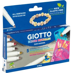 Set de 5 Marqueurs de peinture métallisés multi-surfaces - GIOTTO
