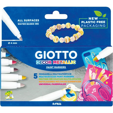 Set de 5 Marqueurs de peinture métallisés multi-surfaces - GIOTTO