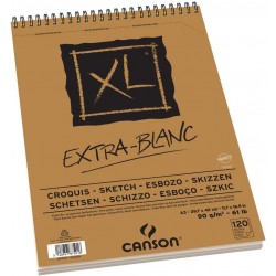 Albums de Papier à dessin XL 120 feuilles 90 g A3 Blanc Pur - Canson