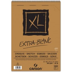 Albums de Papier à dessin XL 120 feuilles 90 g A3 Blanc Pur - Canson
